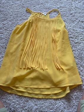 Nookie Yellow Fringe Halter Tank Top